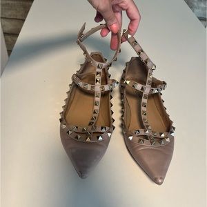 Valentino Rockstud caged ballerina flats